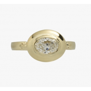 Bezel Oval Diamond Ring