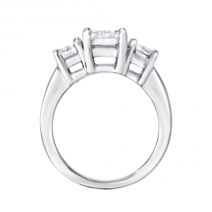 3-Stone Emerald Cut Engagement Ring