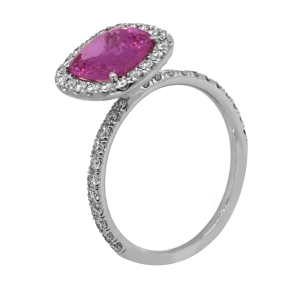 Pink Sapphire Cushion  Ring