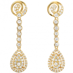 Yellow Gold Drop dangling earrings 1